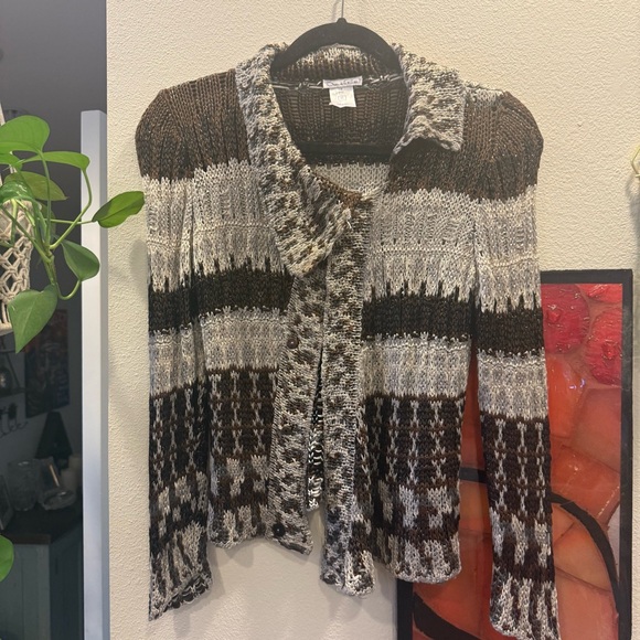 Oscar de la Renta Multicolor Knit Cardigan - Picture 2 of 5